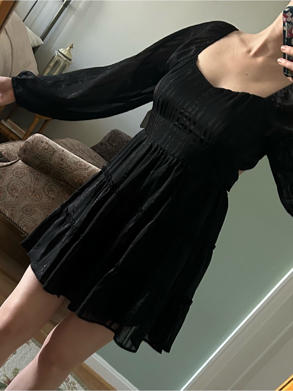 NWT Black Long Sleeve Mini Dress - Classic Women's Dress